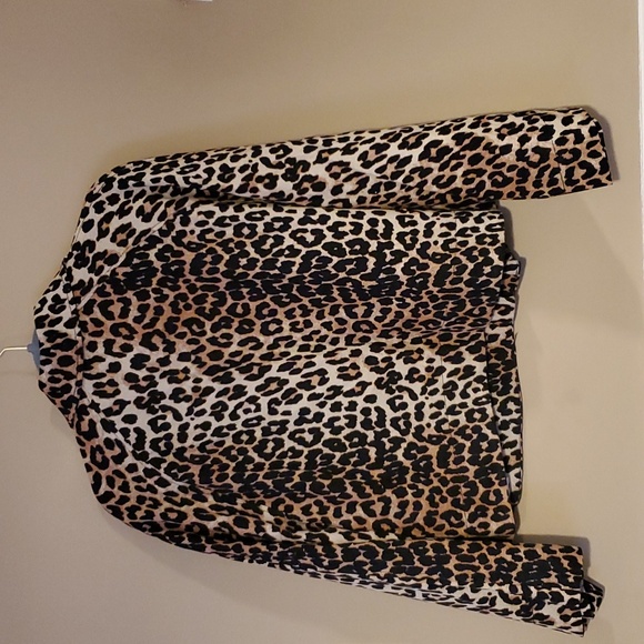 Ganni Leopard Print Linen Cotton Jacket Size 4 NWT'S - Picture 6 of 15